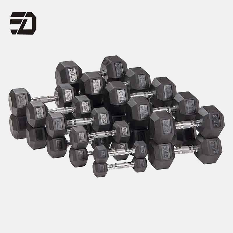 Fixed Rubber Hex Dumbbell