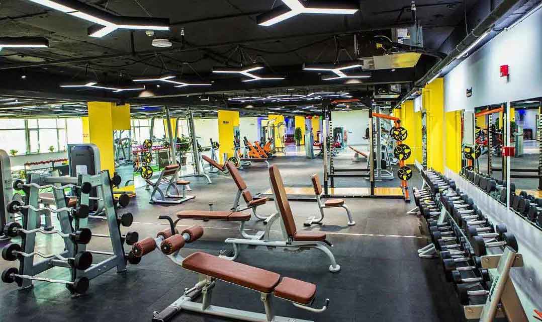 fitness equipment in gym